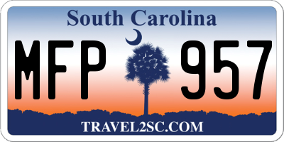 SC license plate MFP957