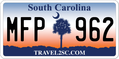 SC license plate MFP962