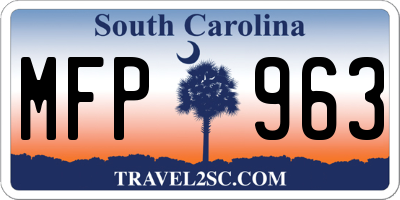 SC license plate MFP963