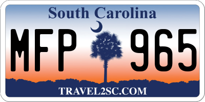 SC license plate MFP965