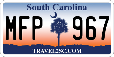 SC license plate MFP967