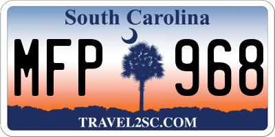 SC license plate MFP968