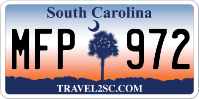 SC license plate MFP972