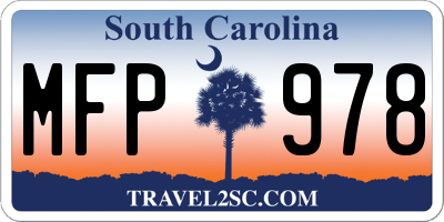 SC license plate MFP978