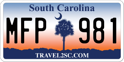 SC license plate MFP981