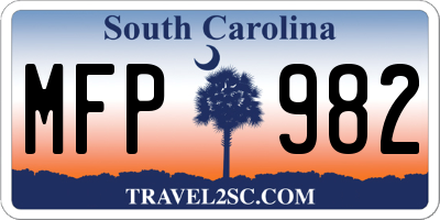SC license plate MFP982