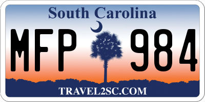 SC license plate MFP984
