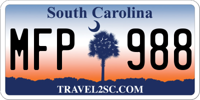 SC license plate MFP988