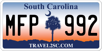 SC license plate MFP992