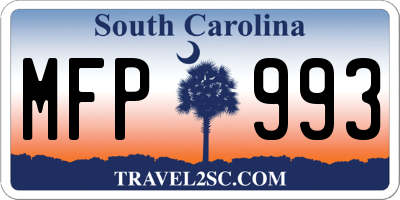 SC license plate MFP993