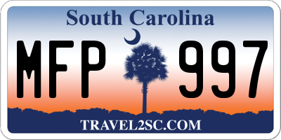 SC license plate MFP997