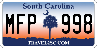 SC license plate MFP998