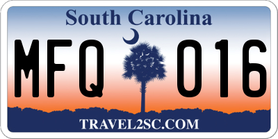 SC license plate MFQ016