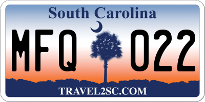 SC license plate MFQ022