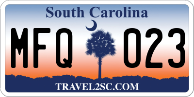 SC license plate MFQ023