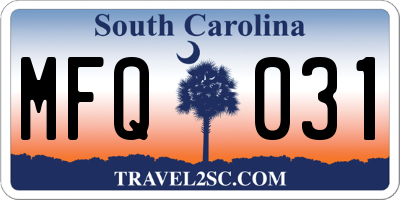 SC license plate MFQ031