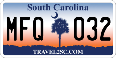 SC license plate MFQ032