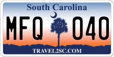 SC license plate MFQ040