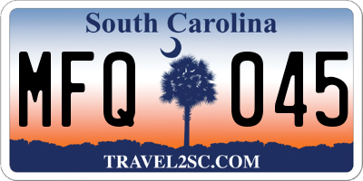 SC license plate MFQ045