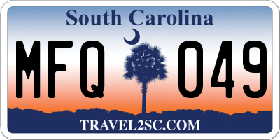 SC license plate MFQ049