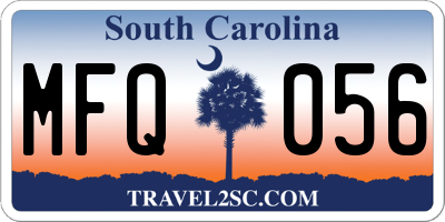 SC license plate MFQ056