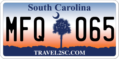 SC license plate MFQ065