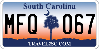 SC license plate MFQ067