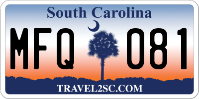 SC license plate MFQ081