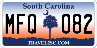 SC license plate MFQ082