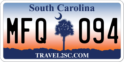 SC license plate MFQ094