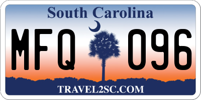 SC license plate MFQ096