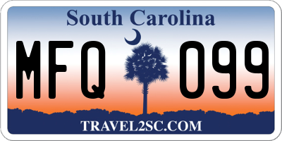 SC license plate MFQ099