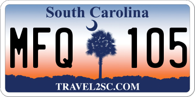 SC license plate MFQ105