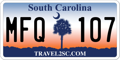 SC license plate MFQ107
