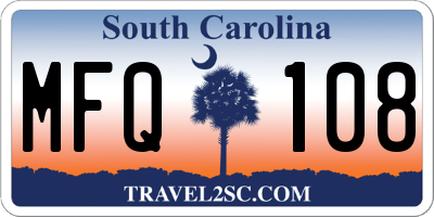 SC license plate MFQ108