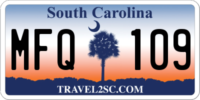 SC license plate MFQ109