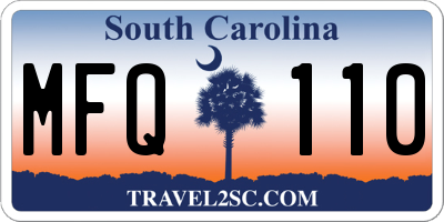 SC license plate MFQ110