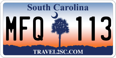 SC license plate MFQ113