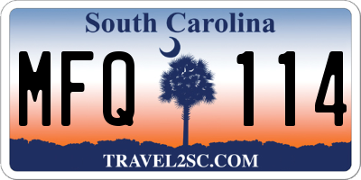SC license plate MFQ114