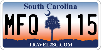 SC license plate MFQ115
