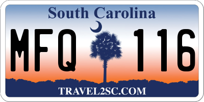 SC license plate MFQ116