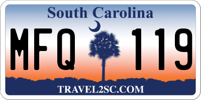 SC license plate MFQ119