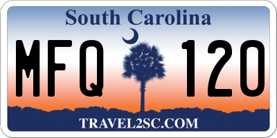 SC license plate MFQ120