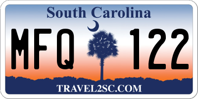 SC license plate MFQ122