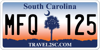 SC license plate MFQ125