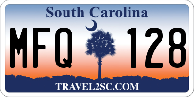 SC license plate MFQ128