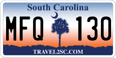 SC license plate MFQ130