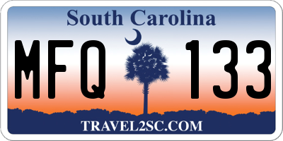 SC license plate MFQ133