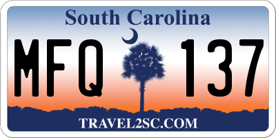 SC license plate MFQ137