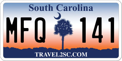 SC license plate MFQ141